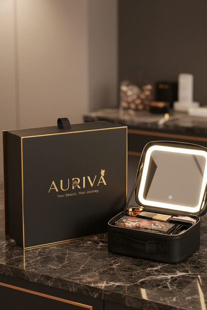 Auriva Rose Premium (Makeup Travel Bag With LED Mirror)